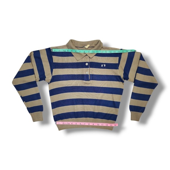 Vintage 60s Hang Ten Striped Sweater Skater Surf Junior Women's M - Picture 4 of 9